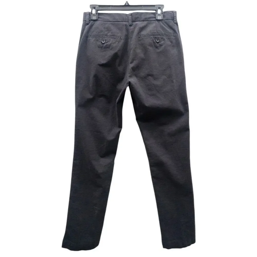 Banana Republic Men's 514668 Slim Fit Stretch Casual Pants Blue Gray Plaid 30x30
